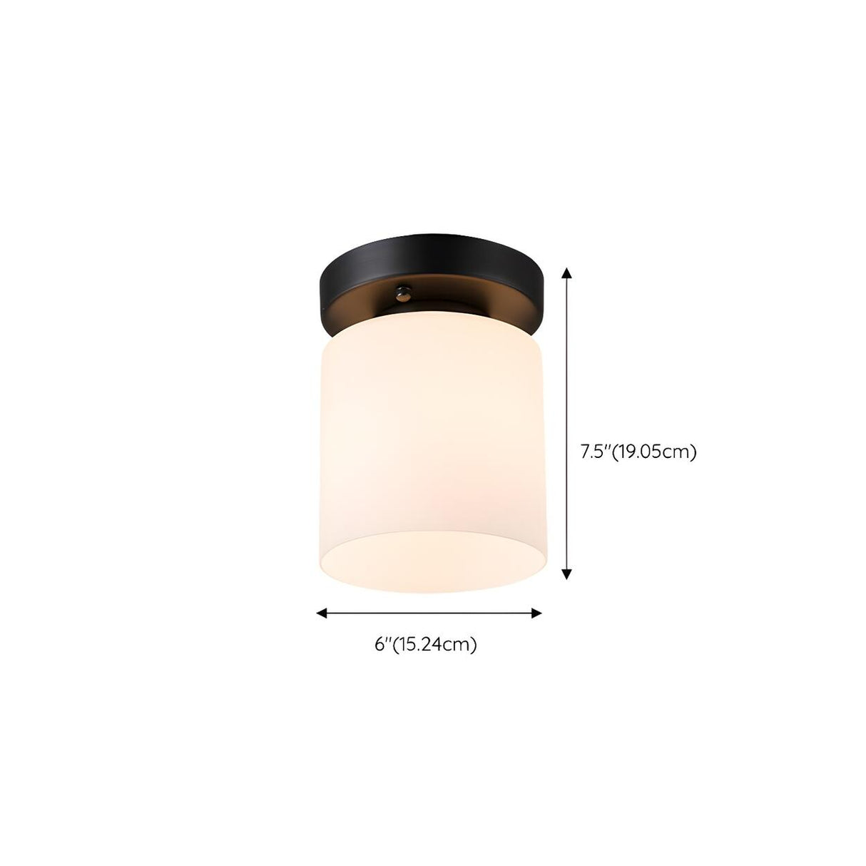 Corridor Black Cylinder Glass Flush Mount Ceiling Light 