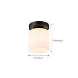 Corridor Black Cylinder Glass Flush Mount Ceiling Light #size