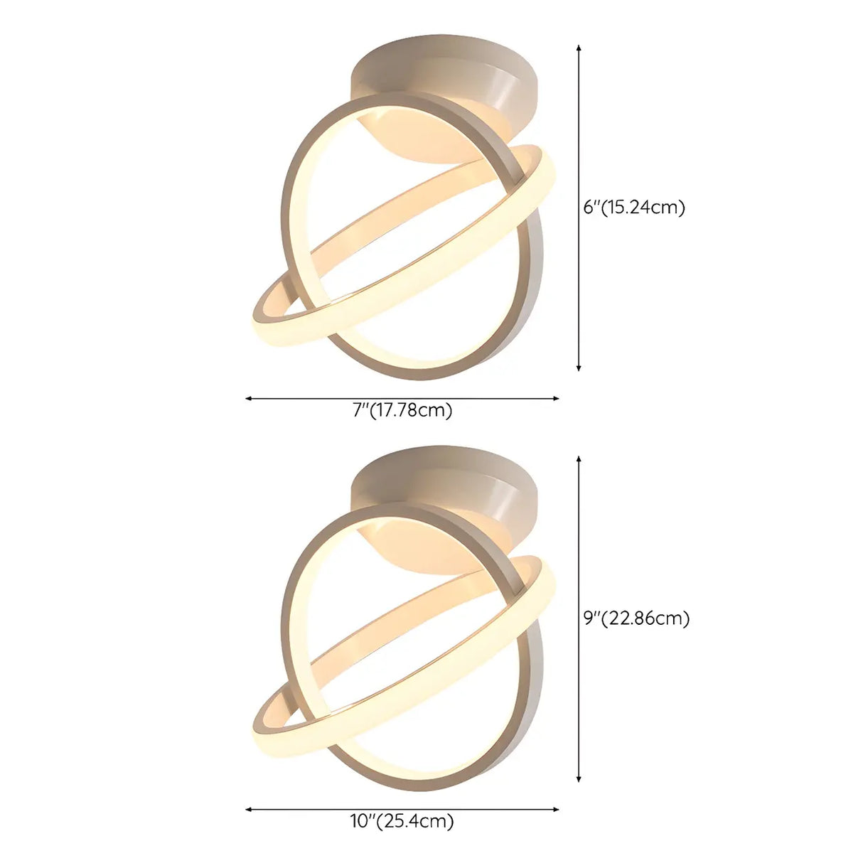 Corridor Black Dual Ring LED Semi-Flush Mount Light Image - 10