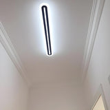 Corridor Black Linear Strip LED Flush Mount Ceiling Light Image - 1