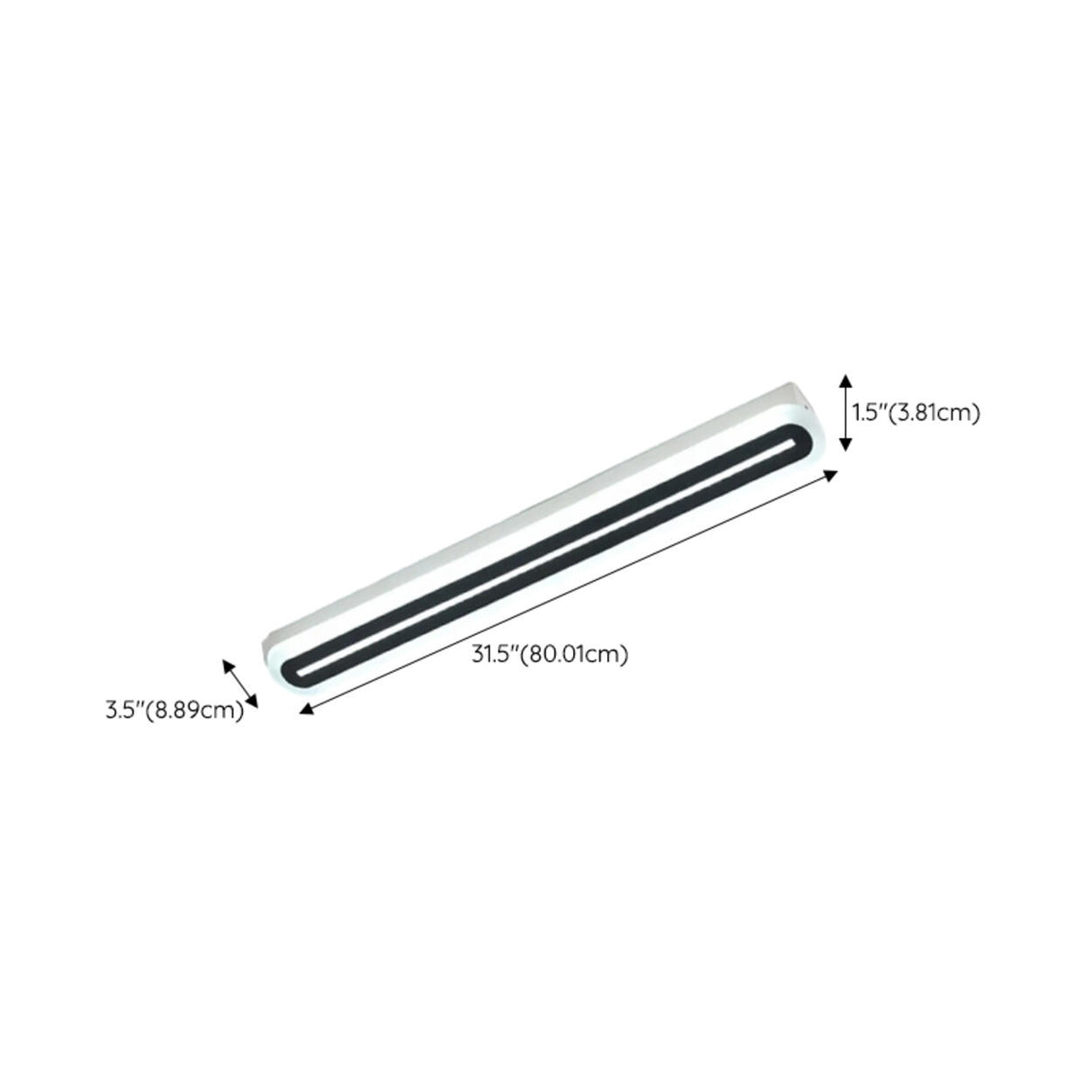 Corridor Black Linear Strip LED Flush Mount Ceiling Light Image - 14