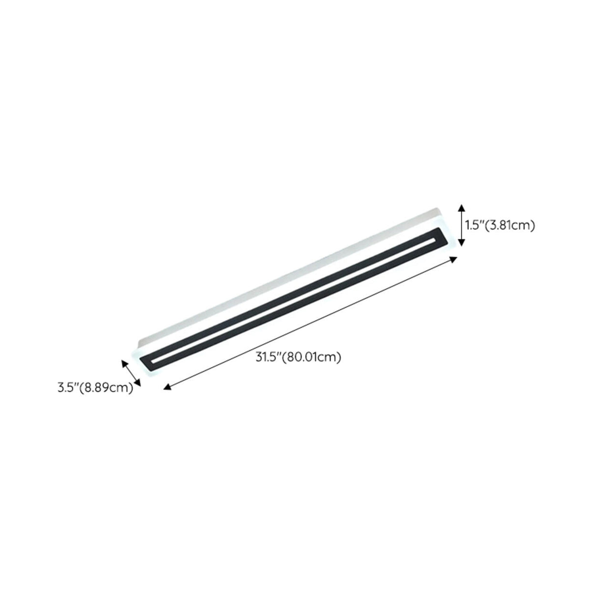 Corridor Black Linear Strip LED Flush Mount Ceiling Light Image - 15