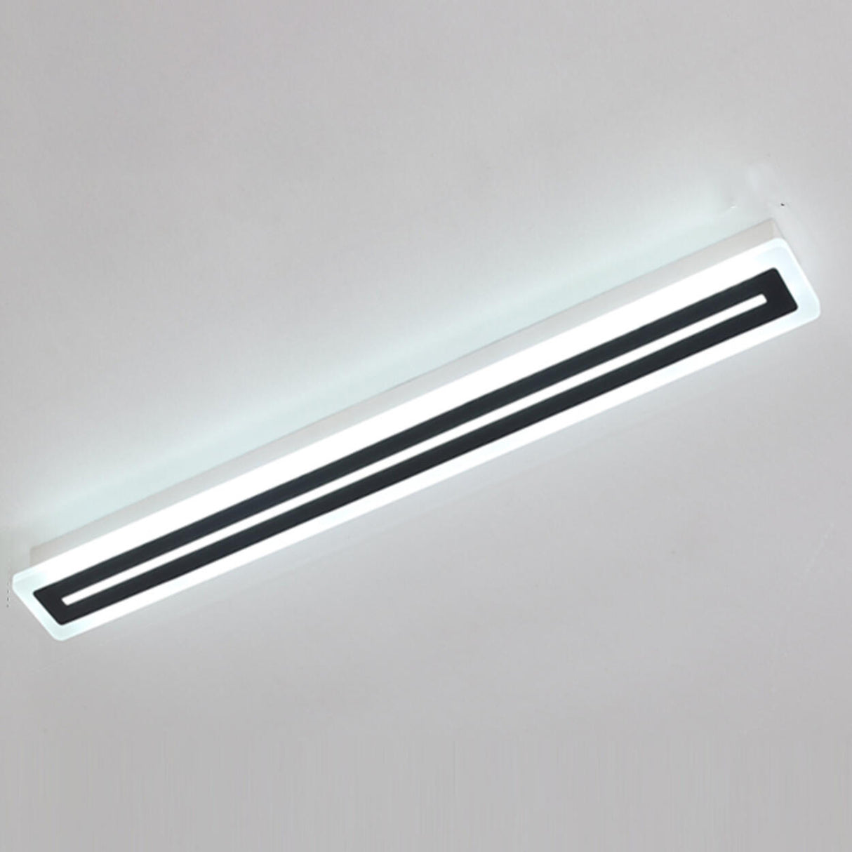 Corridor Black Linear Strip LED Flush Mount Ceiling Light Image - 2