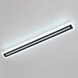 Corridor Black Linear Strip LED Flush Mount Ceiling Light Image - 2