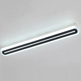 Corridor Black Linear Strip LED Flush Mount Ceiling Light Image - 3