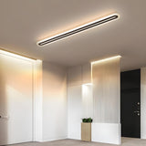 Corridor Black Linear Strip LED Flush Mount Ceiling Light Image - 5