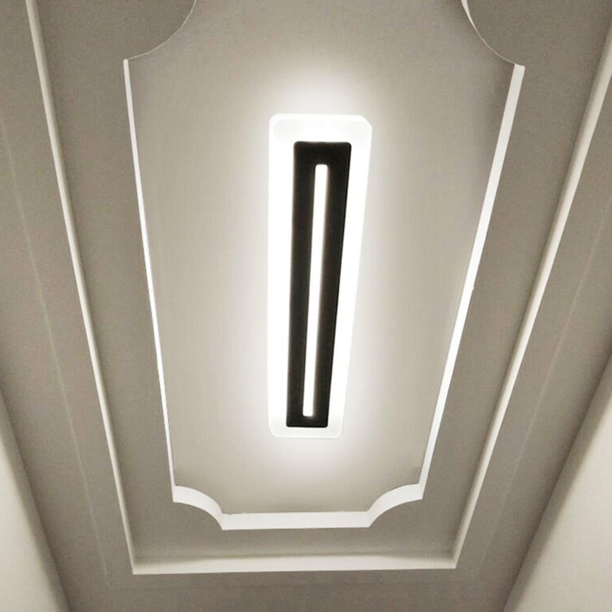 Corridor Black Linear Strip LED Flush Mount Ceiling Light Image - 6