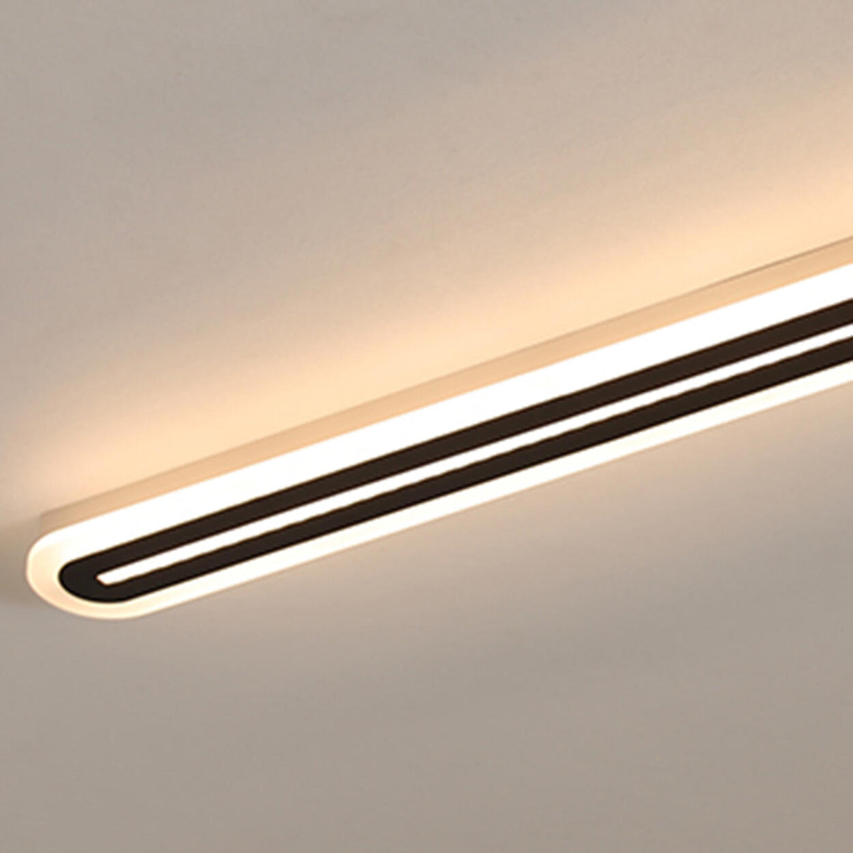 Corridor Black Linear Strip LED Flush Mount Ceiling Light Image - 8