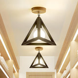 Corridor Black Pyramid Rotatable Flush Mount Light Image - 1