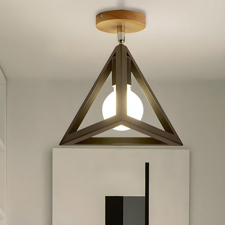 Corridor Black Pyramid Rotatable Flush Mount Light Image - 2