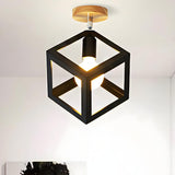 Corridor Black Pyramid Rotatable Flush Mount Light Image - 8