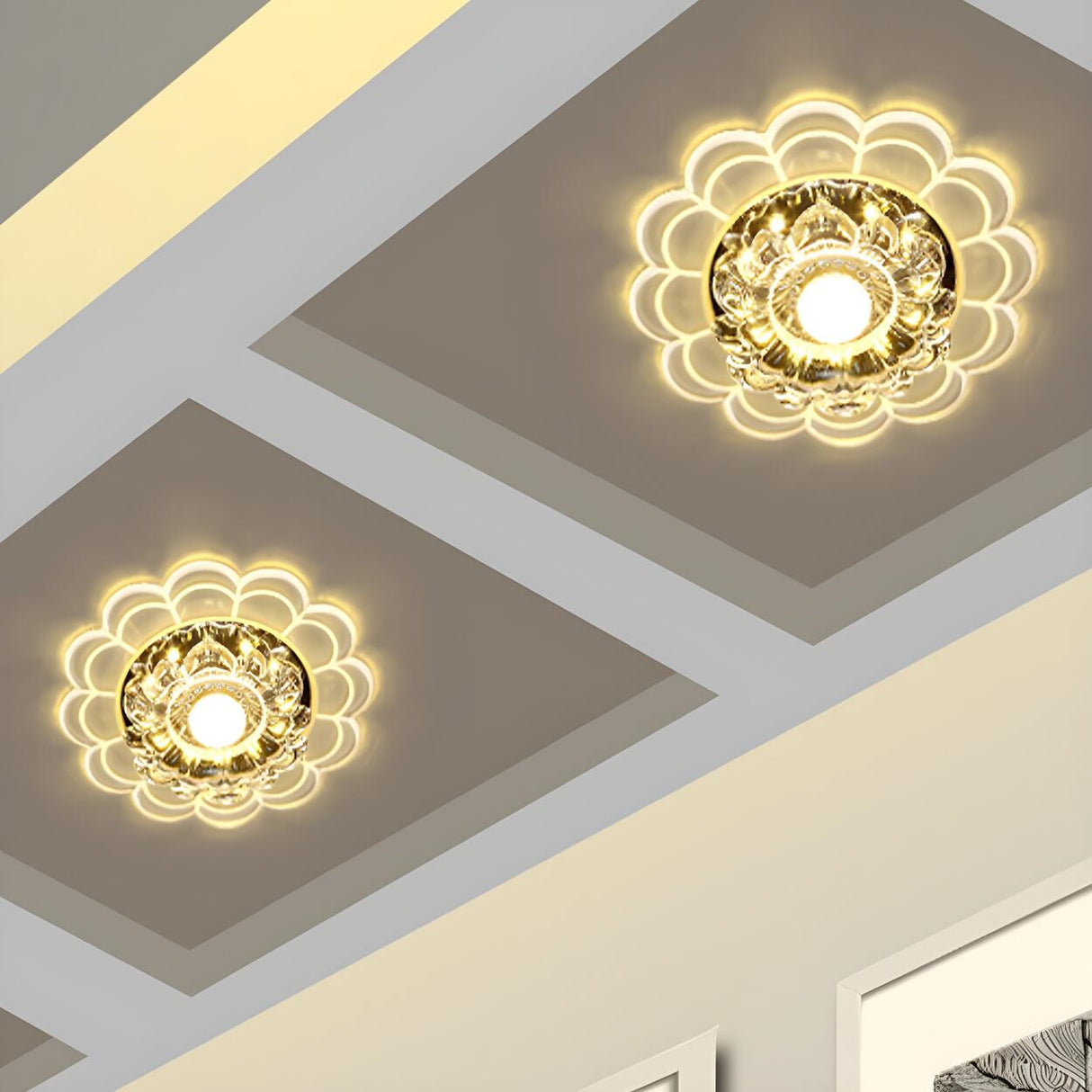 Corridor Blossom Crystal LED Flush Mount Ceiling Light Image - 1