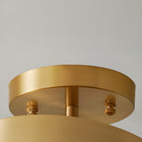 Corridor Brass Drum Dimmable LED Semi-Flush Mount Light Image - 10