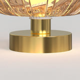 Corridor Brass Flower Clear Glass Semi-Flush Mount Lamp Image - 13