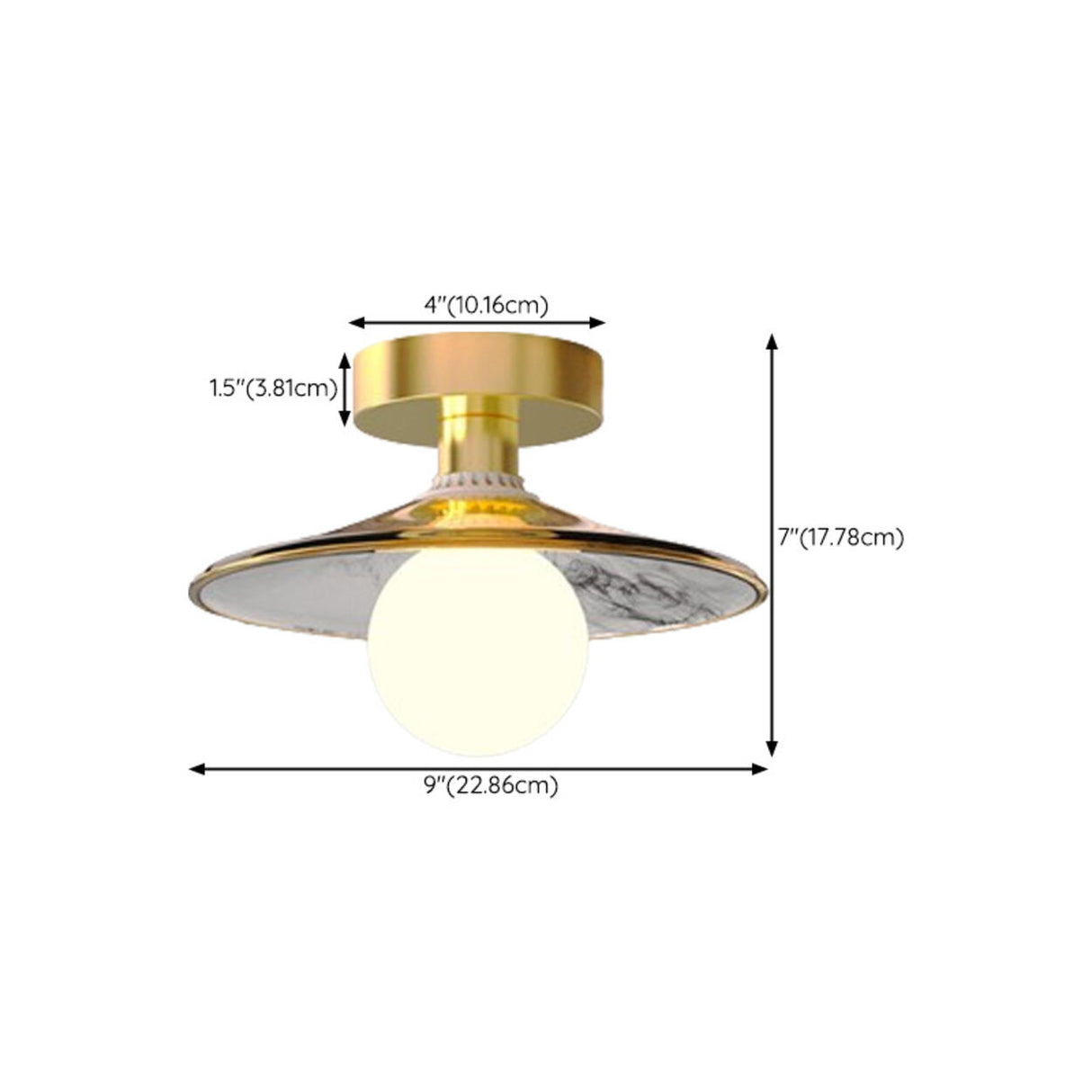 Corridor Brass Flower Clear Glass Semi-Flush Mount Lamp Image - 17