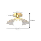 Corridor Brass Flower Clear Glass Semi-Flush Mount Lamp Image - 18