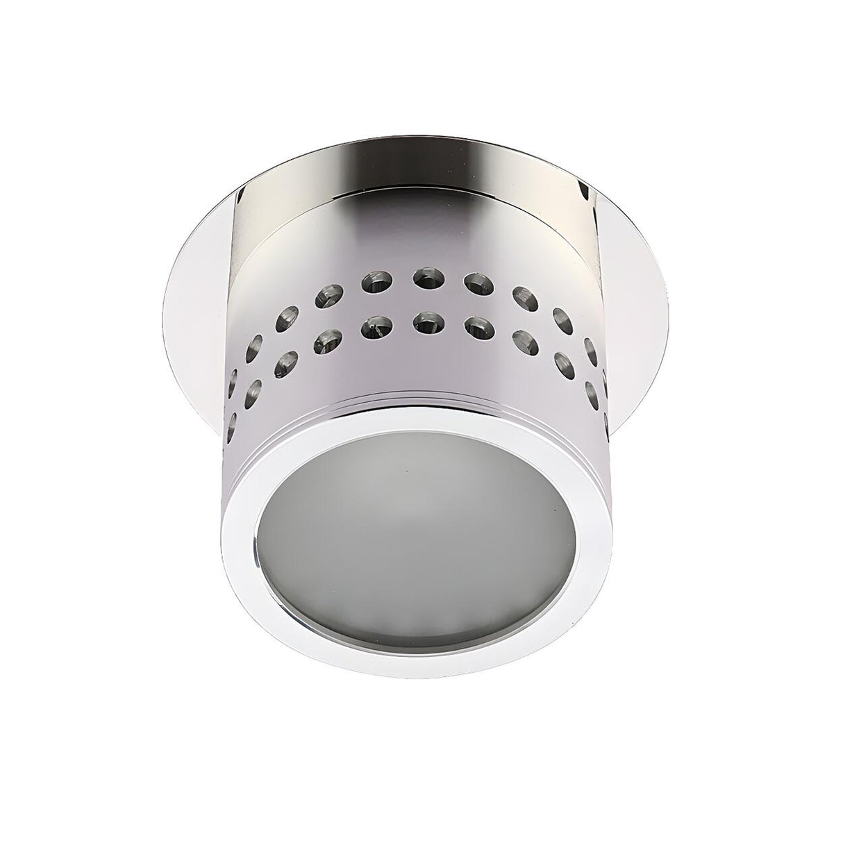 Corridor Chrome Cylindrical LED Flush Mount Light Image - 3