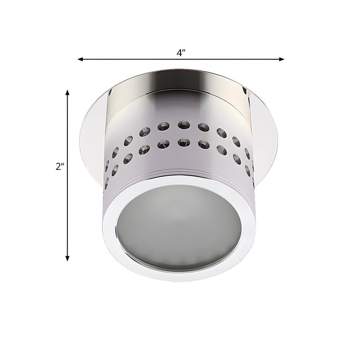 Corridor Chrome Cylindrical LED Flush Mount Light 