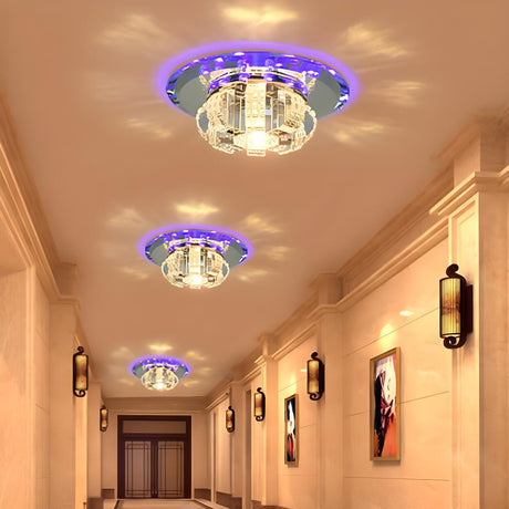 Corridor Crystal Flower LED Flush Mount Ceiling Light Image - 1