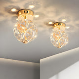 Corridor Crystal Globe Semi-Flush Mount Ceiling Light Image - 1