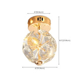 Corridor Crystal Globe Semi-Flush Mount Ceiling Light #size