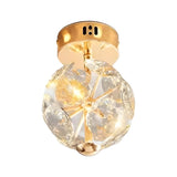 Corridor Crystal Globe Semi-Flush Mount Ceiling Light Image - 6