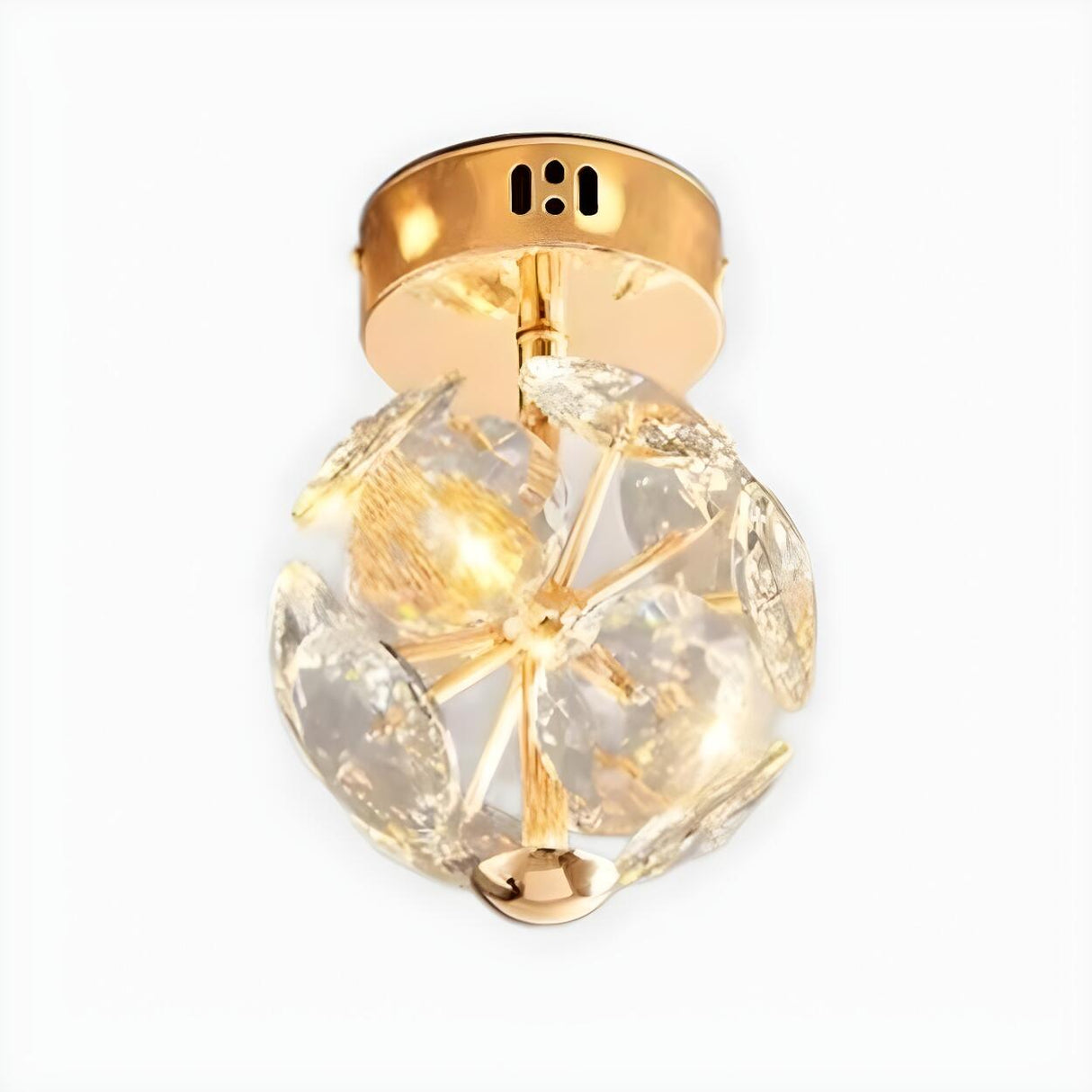 Corridor Crystal Globe Semi-Flush Mount Ceiling Light Image - 7