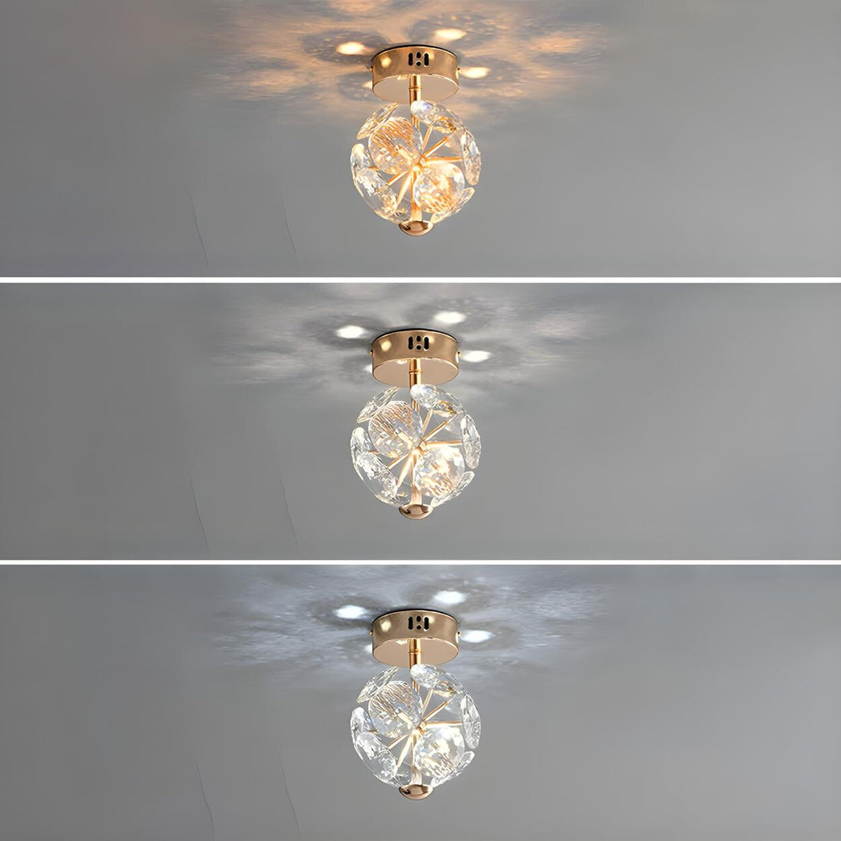 Corridor Crystal Globe Semi-Flush Mount Ceiling Light Image - 8