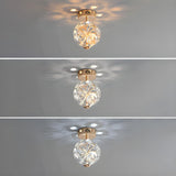 Corridor Crystal Globe Semi-Flush Mount Ceiling Light Image - 8