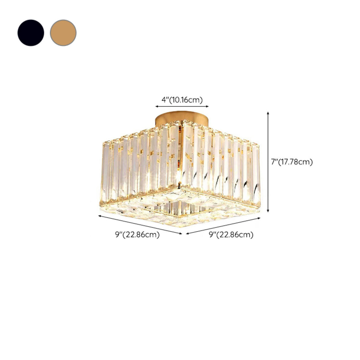 Corridor Cube Crystal Semi-Flush Mount Ceiling Light Image - 19