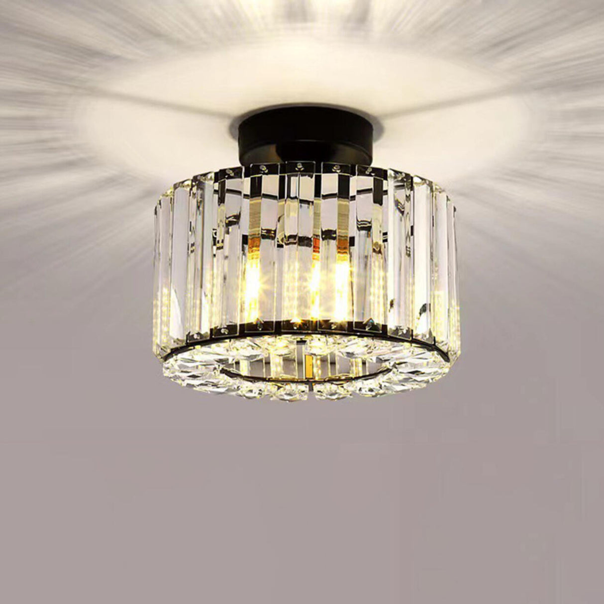 Corridor Cube Crystal Semi-Flush Mount Ceiling Light Image - 6