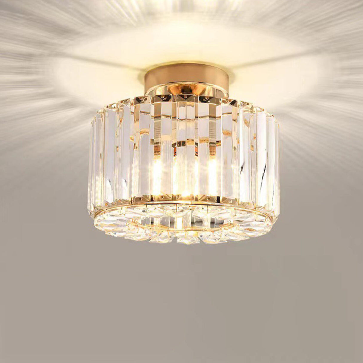 Corridor Cube Crystal Semi-Flush Mount Ceiling Light Image - 7