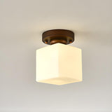 Corridor Cube Glass Semi-Flush Mount Ceiling Light Image - 13