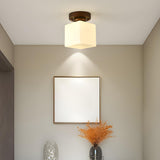 Corridor Cube Glass Semi-Flush Mount Ceiling Light Image - 4