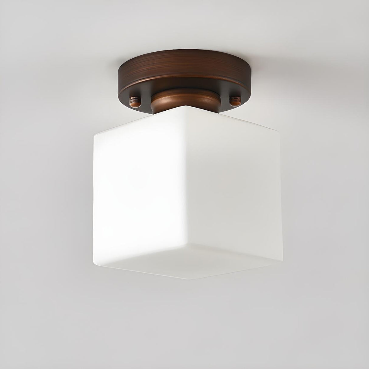 Corridor Cube Glass Semi-Flush Mount Ceiling Light Image - 5