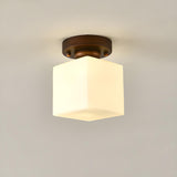 Corridor Cube Glass Semi-Flush Mount Ceiling Light Image - 7