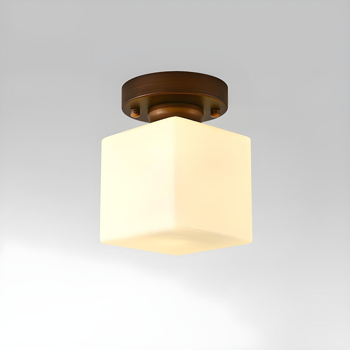 Corridor Cube Glass Semi-Flush Mount Ceiling Light Image - 9