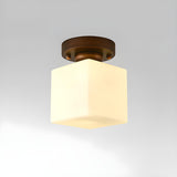 Corridor Cube Glass Semi-Flush Mount Ceiling Light Image - 9