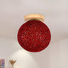 Corridor Flaxen Rattan Globe Flush Mount Ceiling Light Image - 9