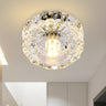 Corridor Flower Clear Crystal LED Flush Mount Light Image - 1