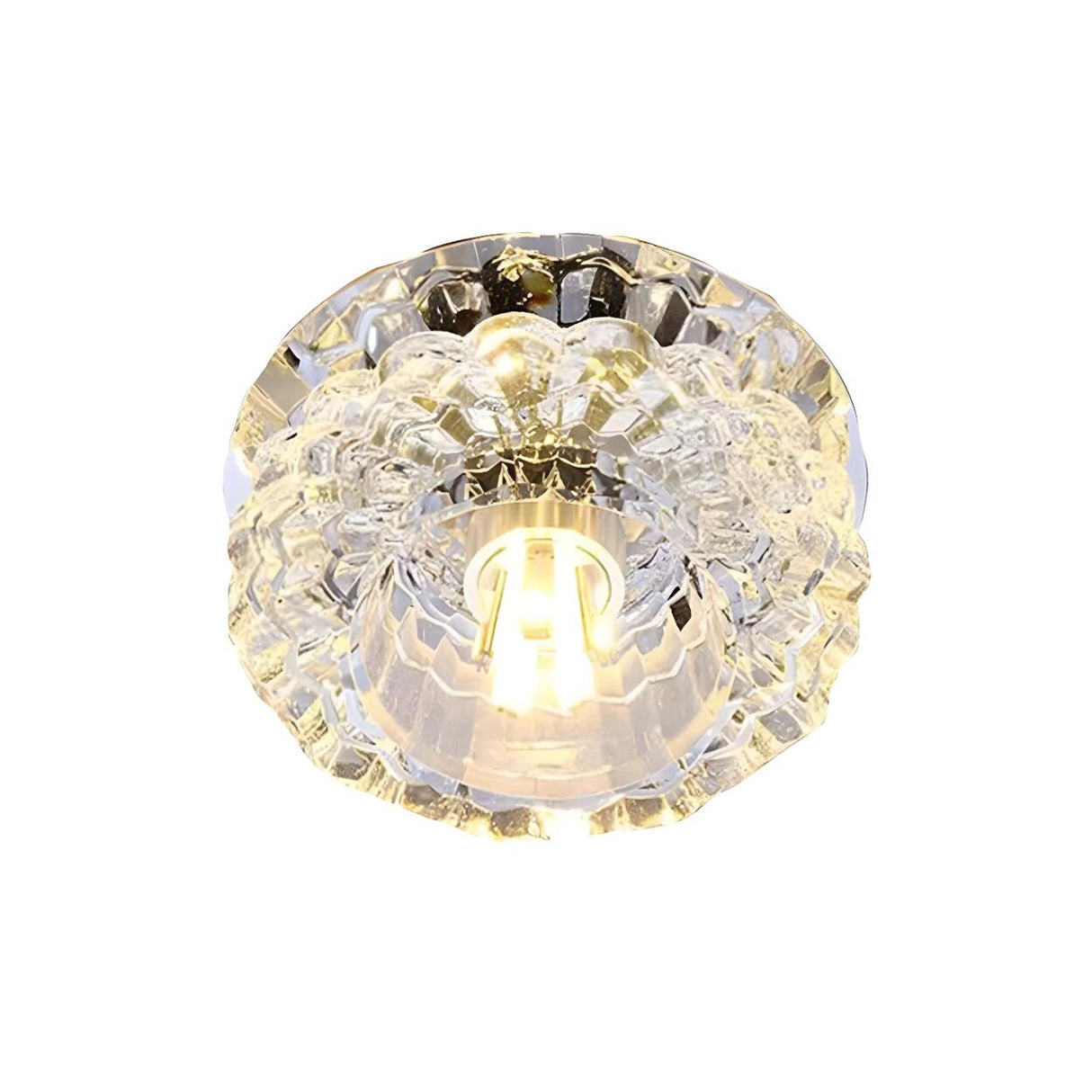 Corridor Flower Clear Crystal LED Flush Mount Light Image - 3