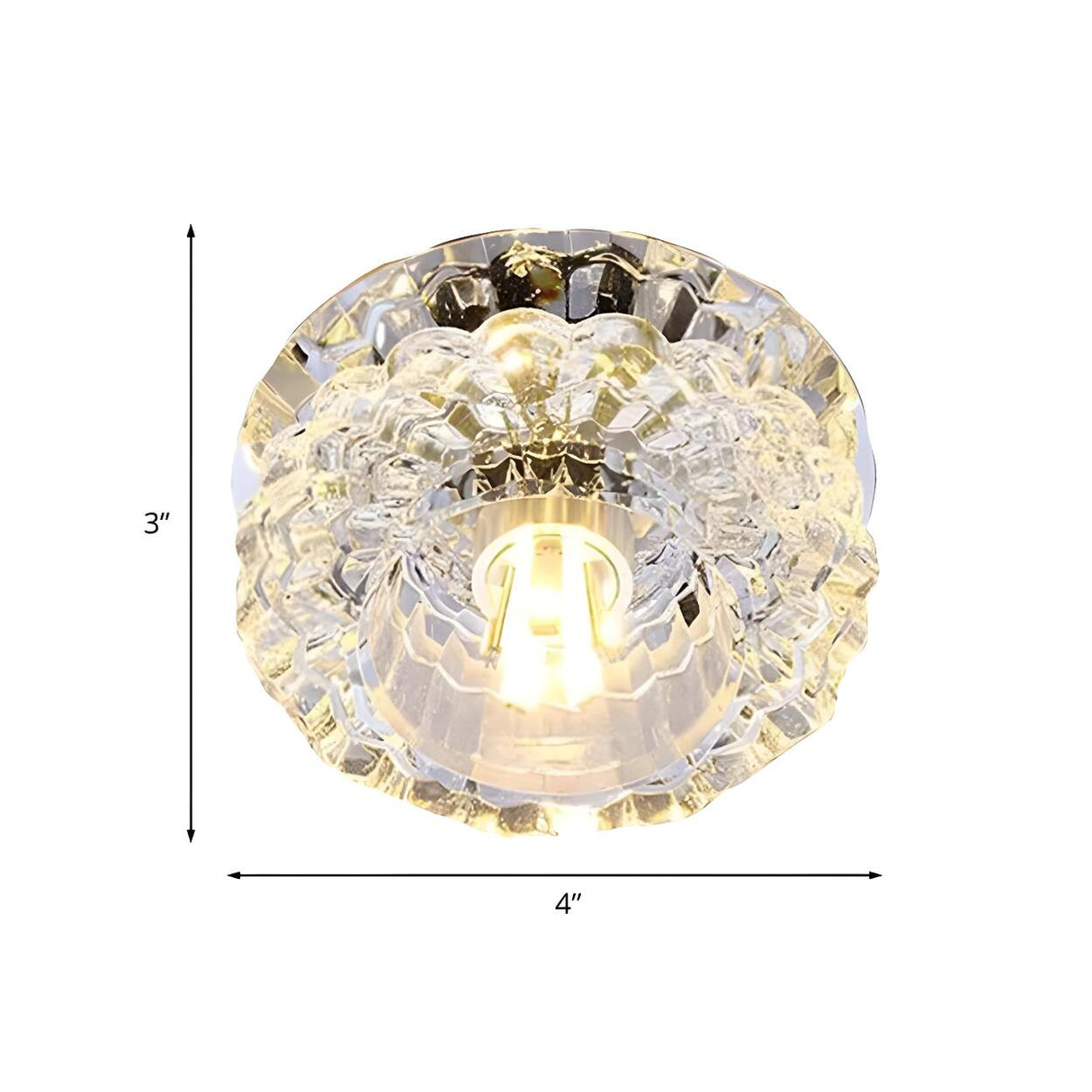 Corridor Flower Clear Crystal LED Flush Mount Light Image - 4