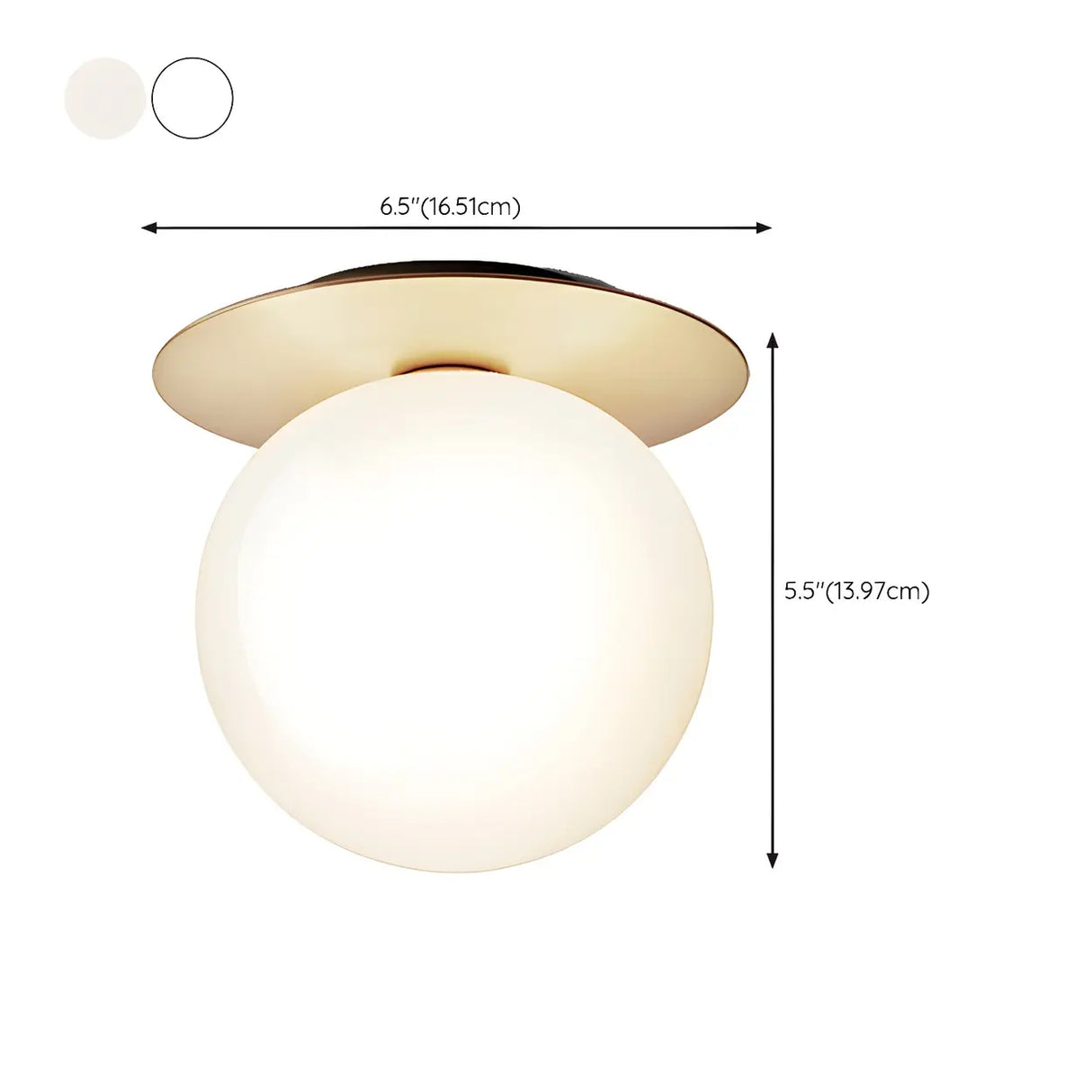 Corridor Globe Clear Glass Semi-Flush Mount Light 