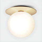 Corridor Globe Clear Glass Semi-Flush Mount Light Image - 4