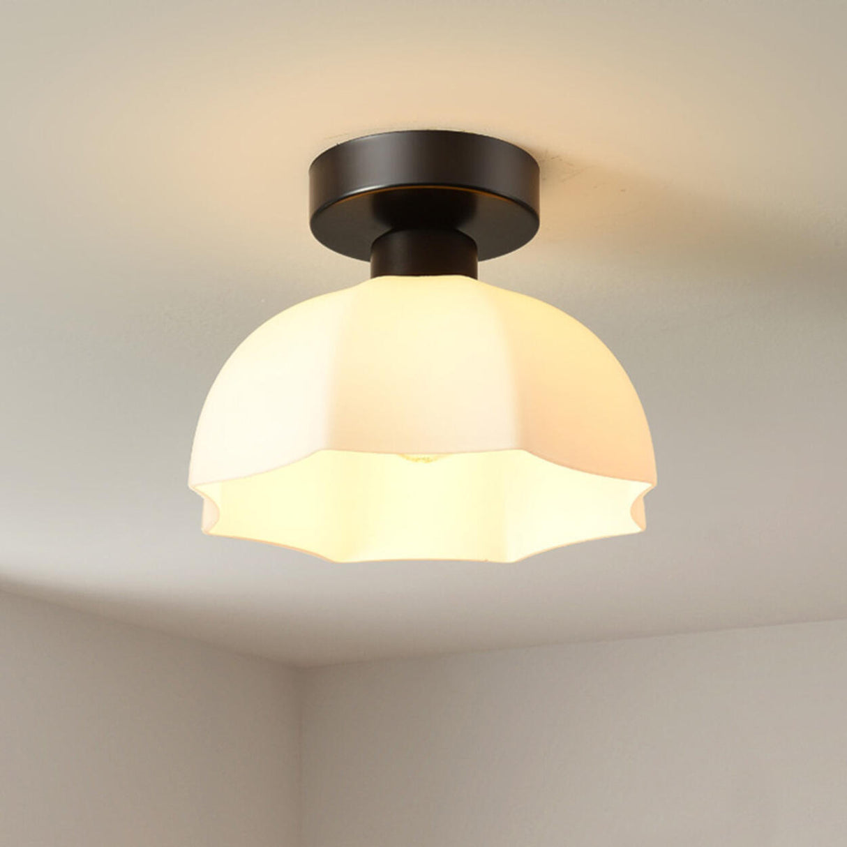 Corridor Gold Cone Semi-Flush Mount Ceiling Light Image - 13