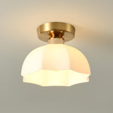 Corridor Gold Cone Semi-Flush Mount Ceiling Light Image - 14