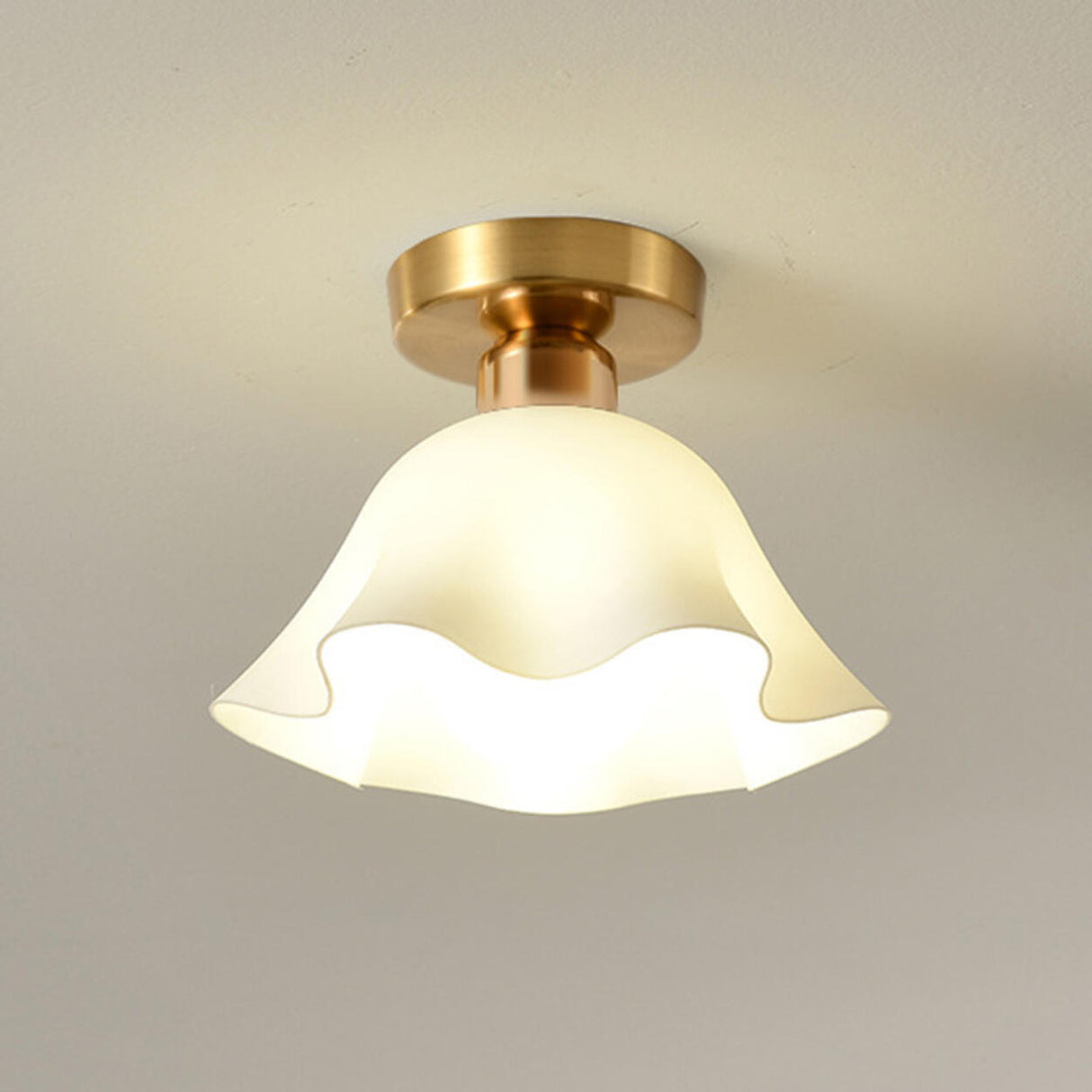 Corridor Gold Cone Semi-Flush Mount Ceiling Light Image - 20