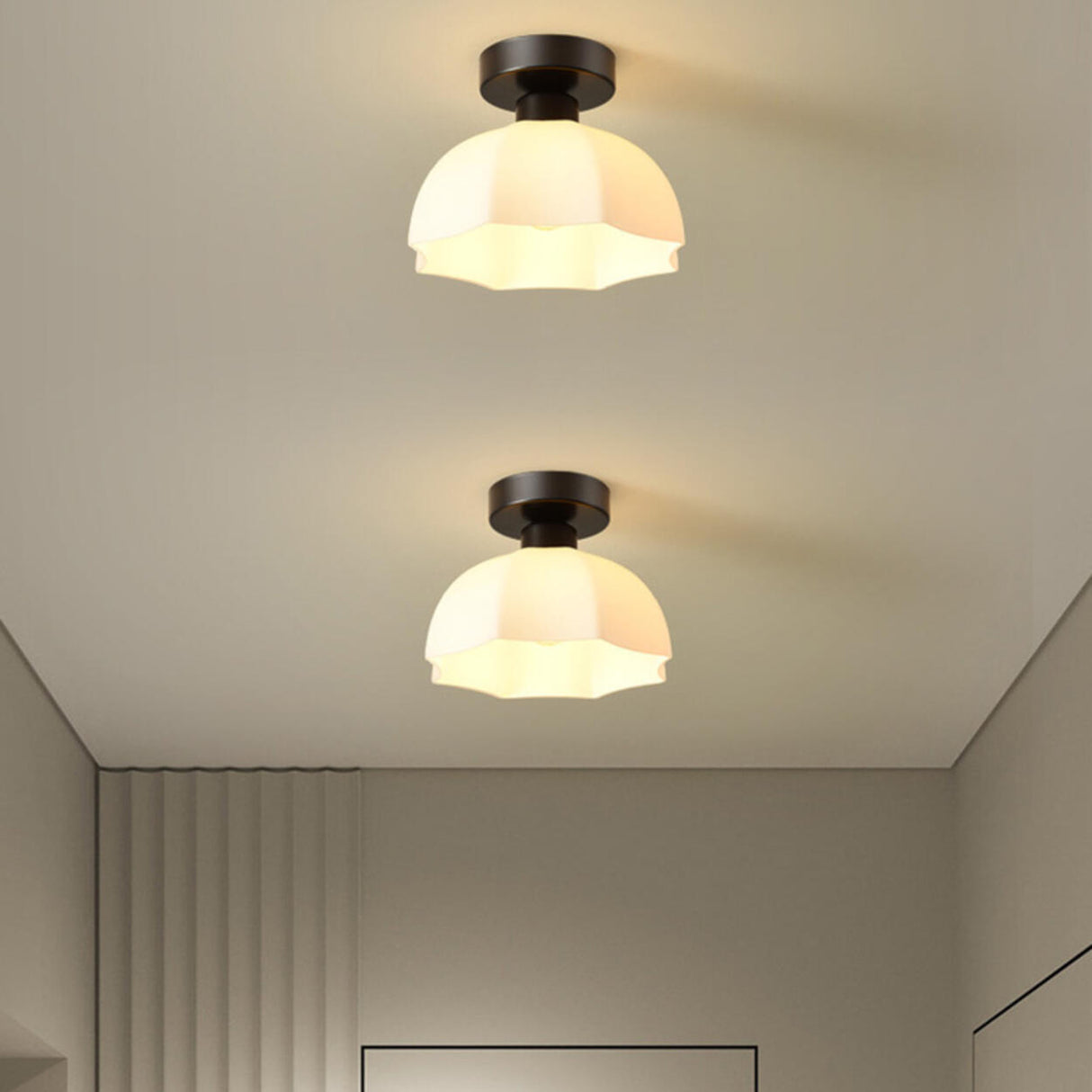 Corridor Gold Cone Semi-Flush Mount Ceiling Light Image - 25