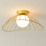 Corridor Gold Cone Semi-Flush Mount Ceiling Light Image - 29