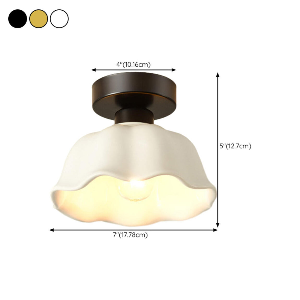 Corridor Gold Cone Semi-Flush Mount Ceiling Light 